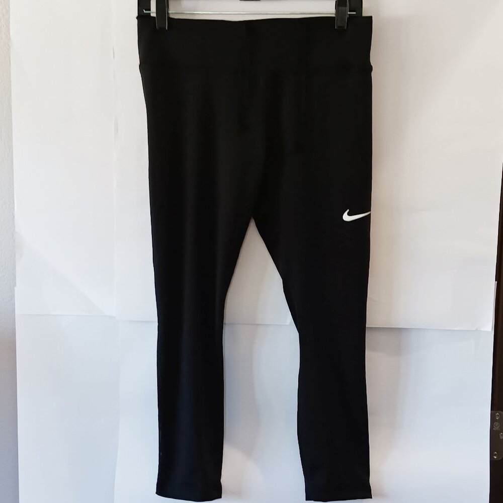 NIKE DRI-FIT Black Capri Exercise Pants Size L #2